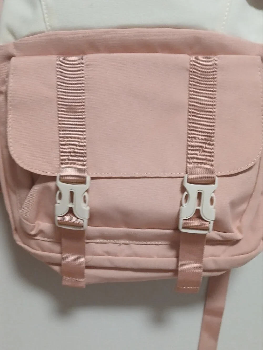 Two-Tone Cream and Light Pink Everyday Backpack